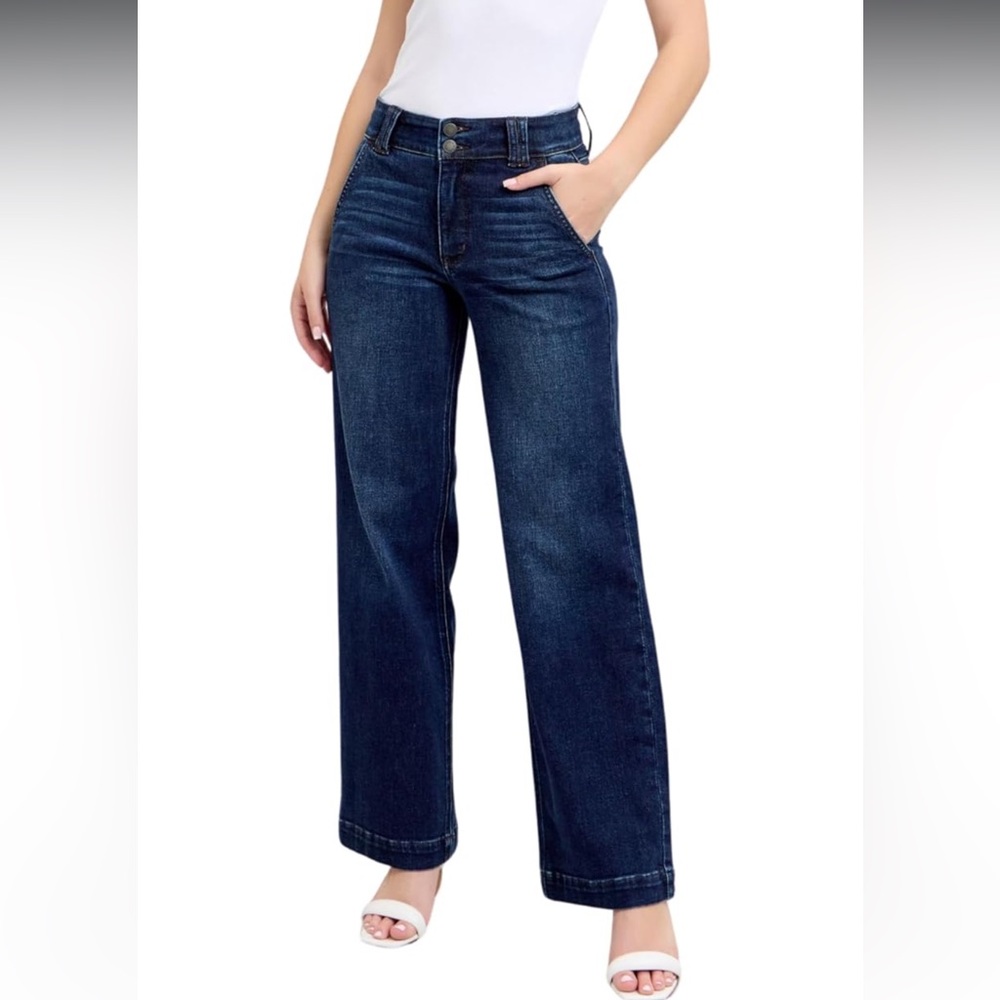 Judy Blue High Rise Wide Leg Jeans Dark Wash Size 7/28